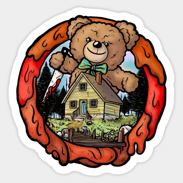 Camp Killer Death Bear Sticker by Baddest Shirt Co.